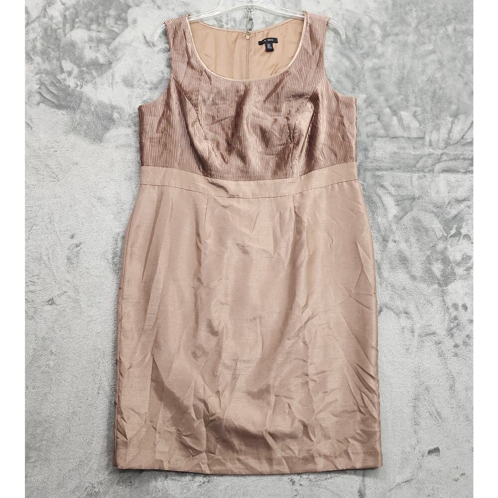 Le Bos Dress Womens 16W Bronze Metallic Sleeveless Sheath Lined Back Zip‎ Party